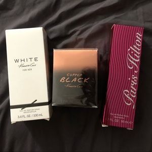 3 perfumes , copper black - Kenneth Cole , WHITE - Kenneth Cole & Paris Hilton